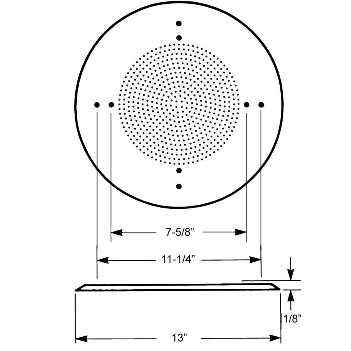 Parts Express White Round Commercial Ceiling Speaker Grill for 8" Speaker